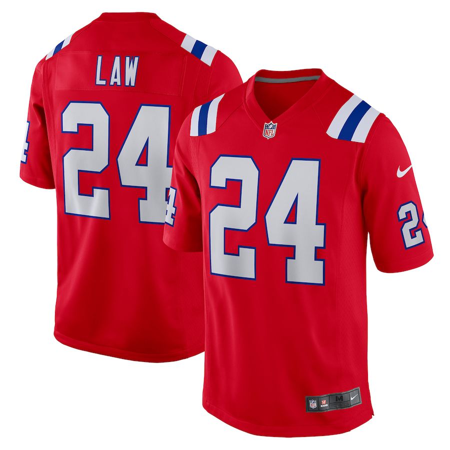 Men New England Patriots #24 Ty Law Nike Red Retired Player Alternate Game NFL Jersey->new england patriots->NFL Jersey